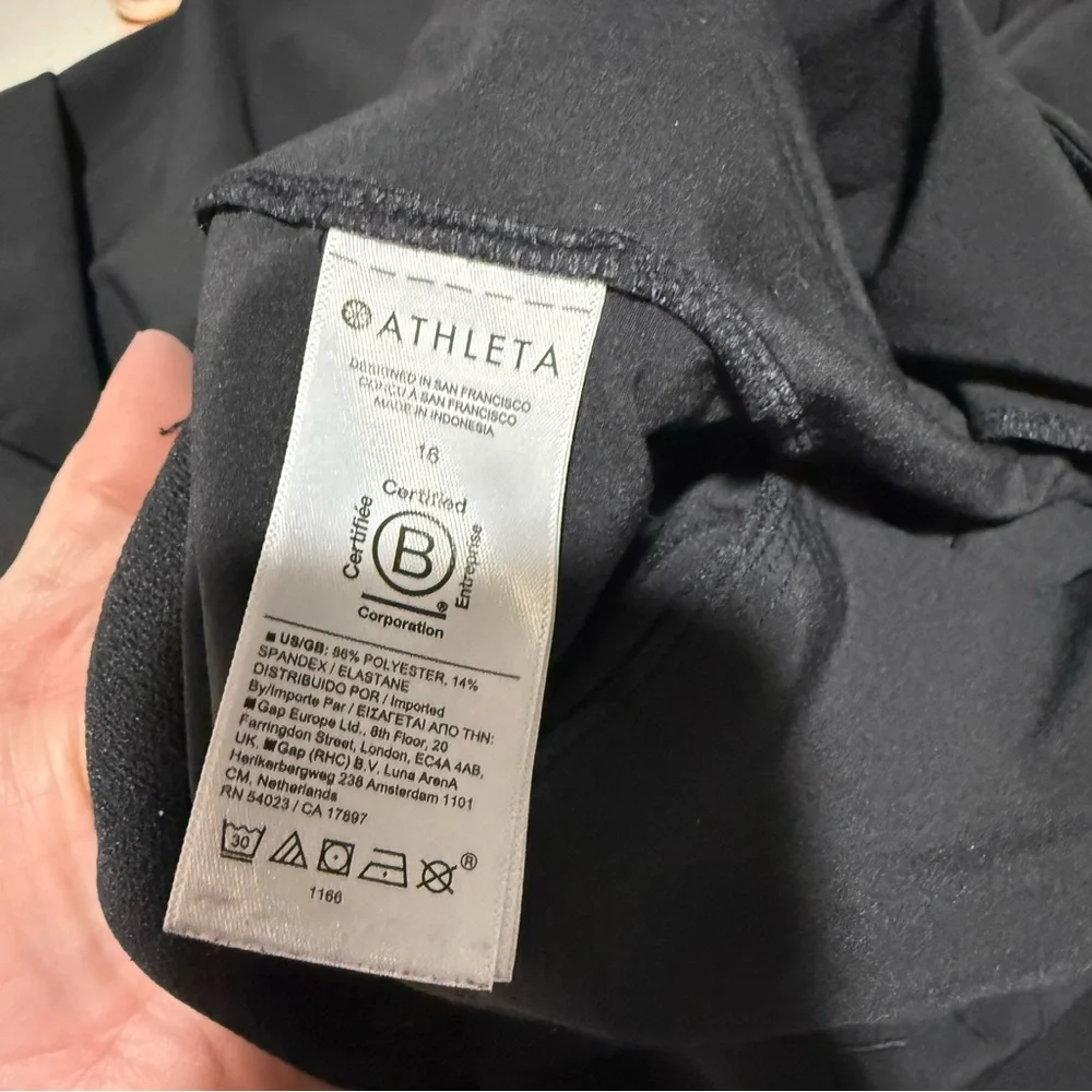 Athleta Brooklyn Heights Pleated High Rise Wide Leg Pants Black Size 16 533436 - Picture 7 of 9